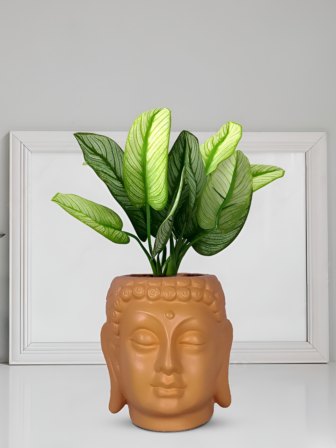 LASAKI Orange Textured Ceramic Planter With Holder
