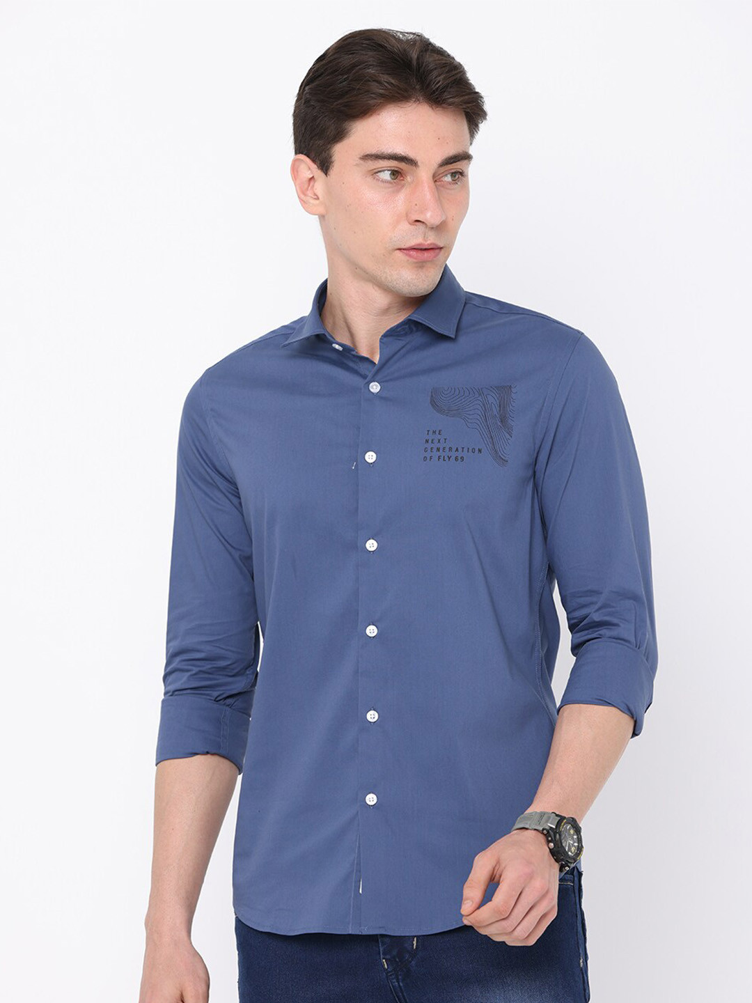 FLY 69 Premium Slim Fit Pure Cotton Casual Shirt