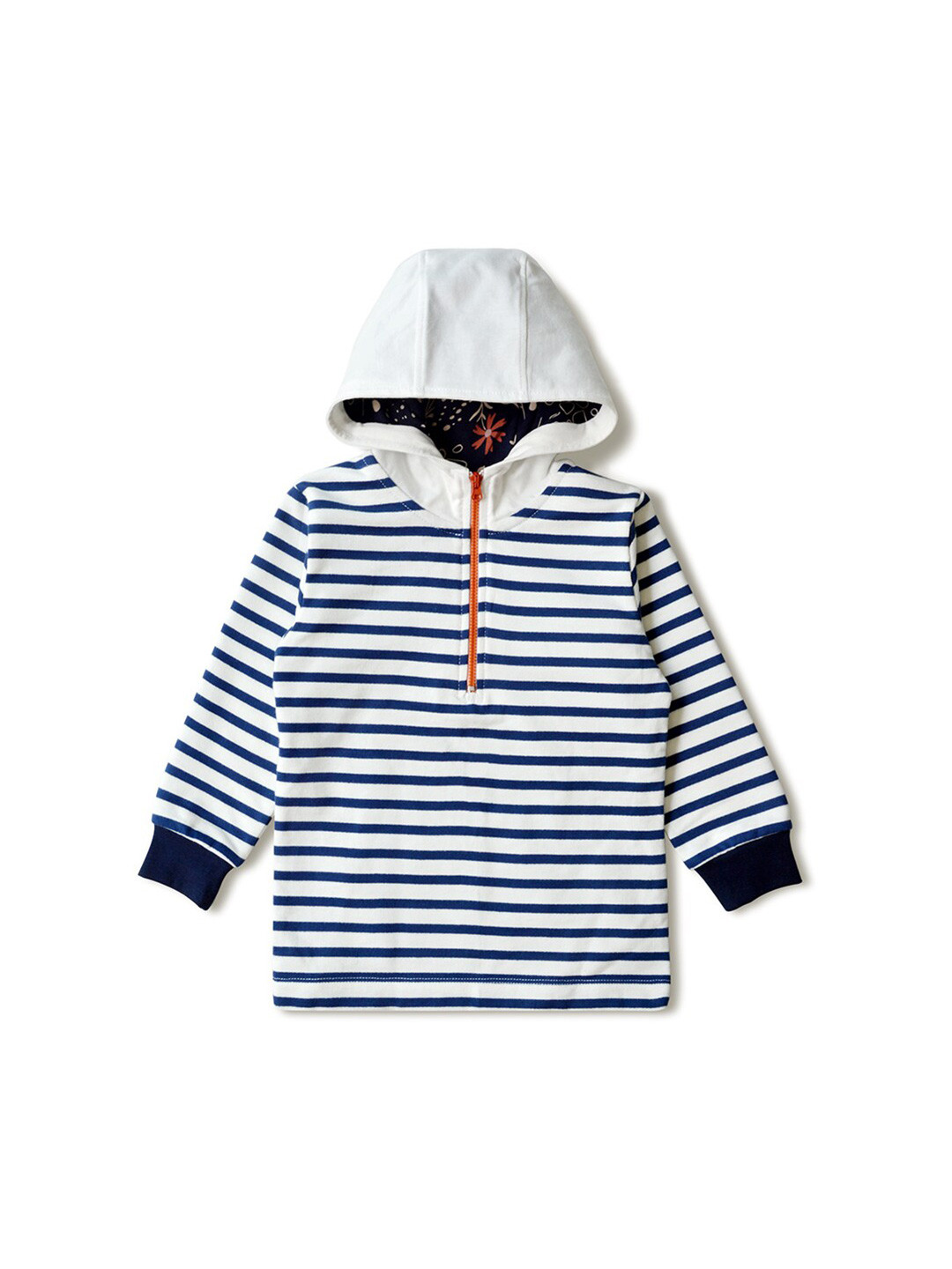 INCLUD Infants Striped Terry Hood Pullover Sweatshirt