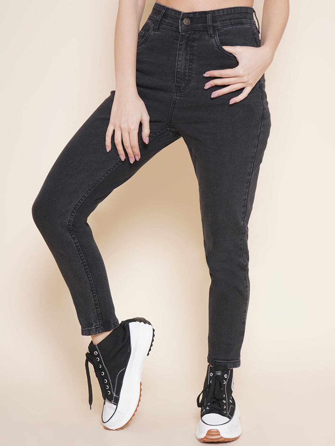 VESTIDO MODAS Women Skinny Fit High-Rise Clean Look Stretchable Jeans