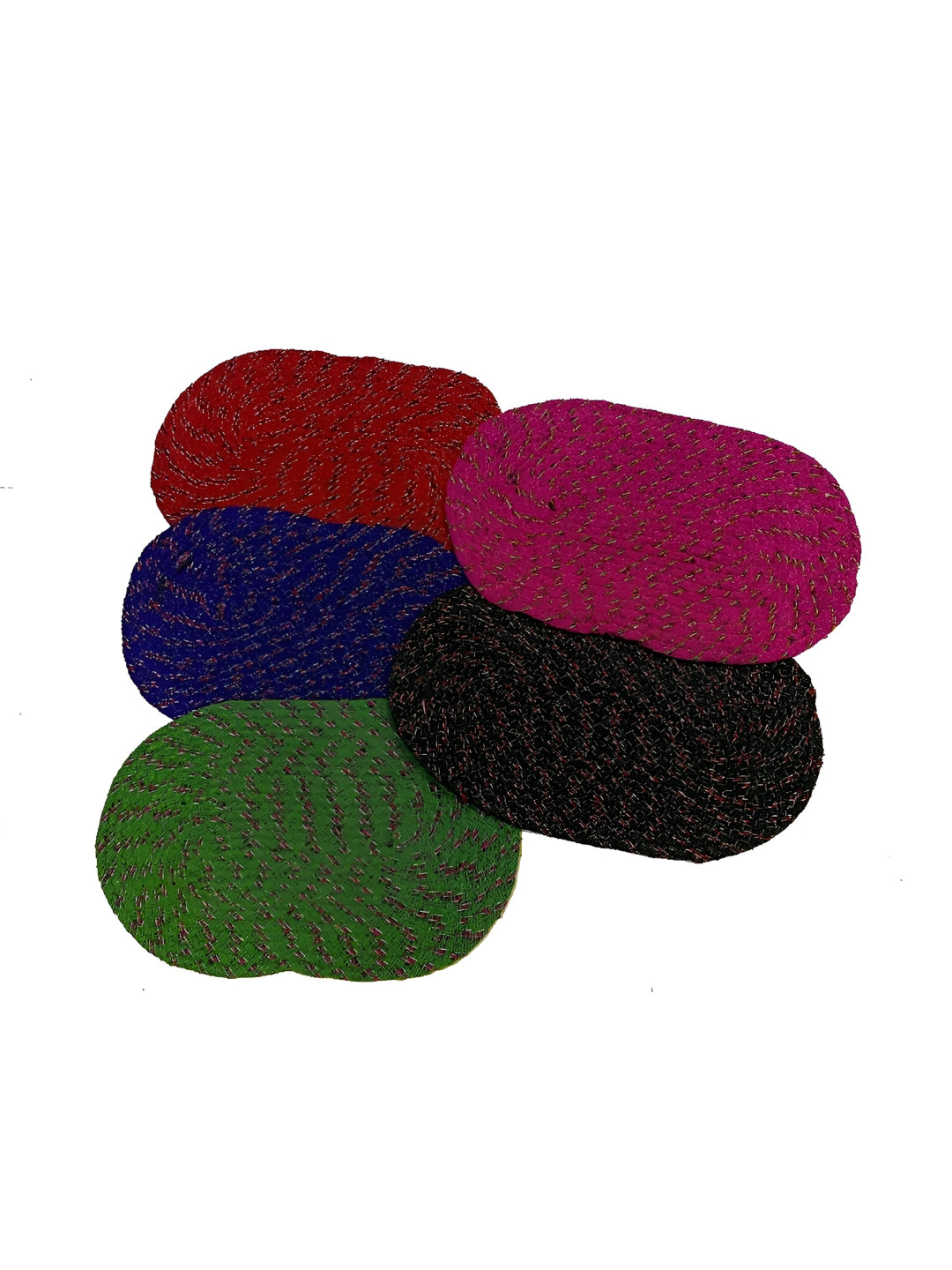 Supreme Home Collective Red & Blue 5 Pcs Cotton Anti Skid Doormats