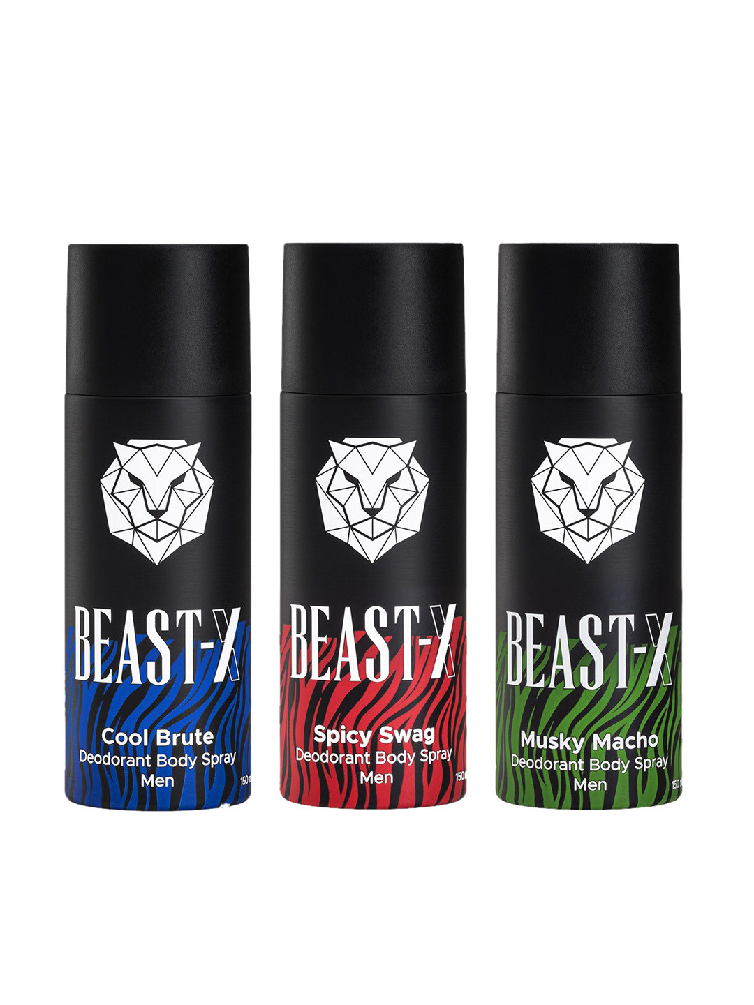 Pure Sense Men Set of 3 Beast X Deodorant Body Spray - 100 g Each