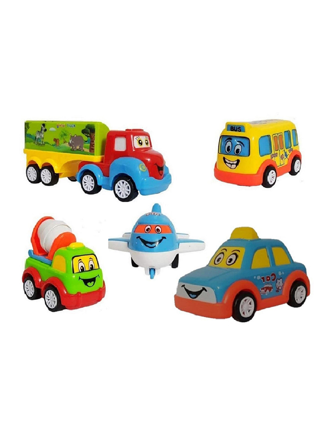 ADKD 5-Pcs Kids Mini Fun Autos Toy Friction Cars Set