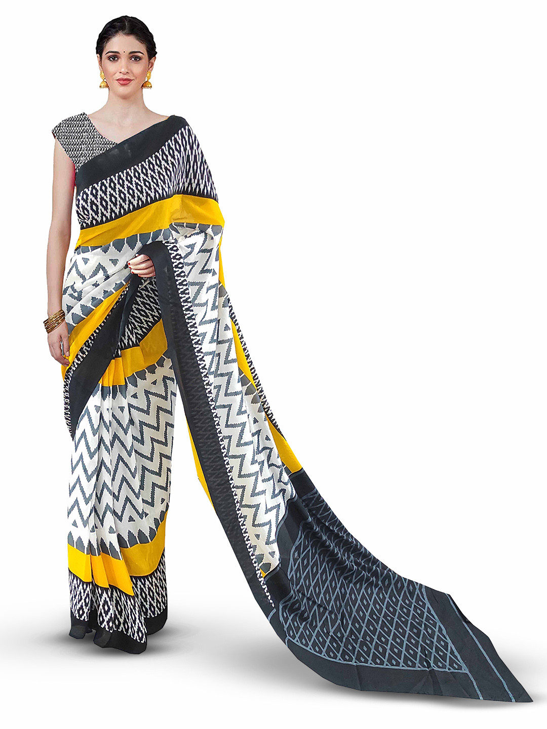 JAIPURI BLOCK PRINT Pure Cotton Block Printed Saree
