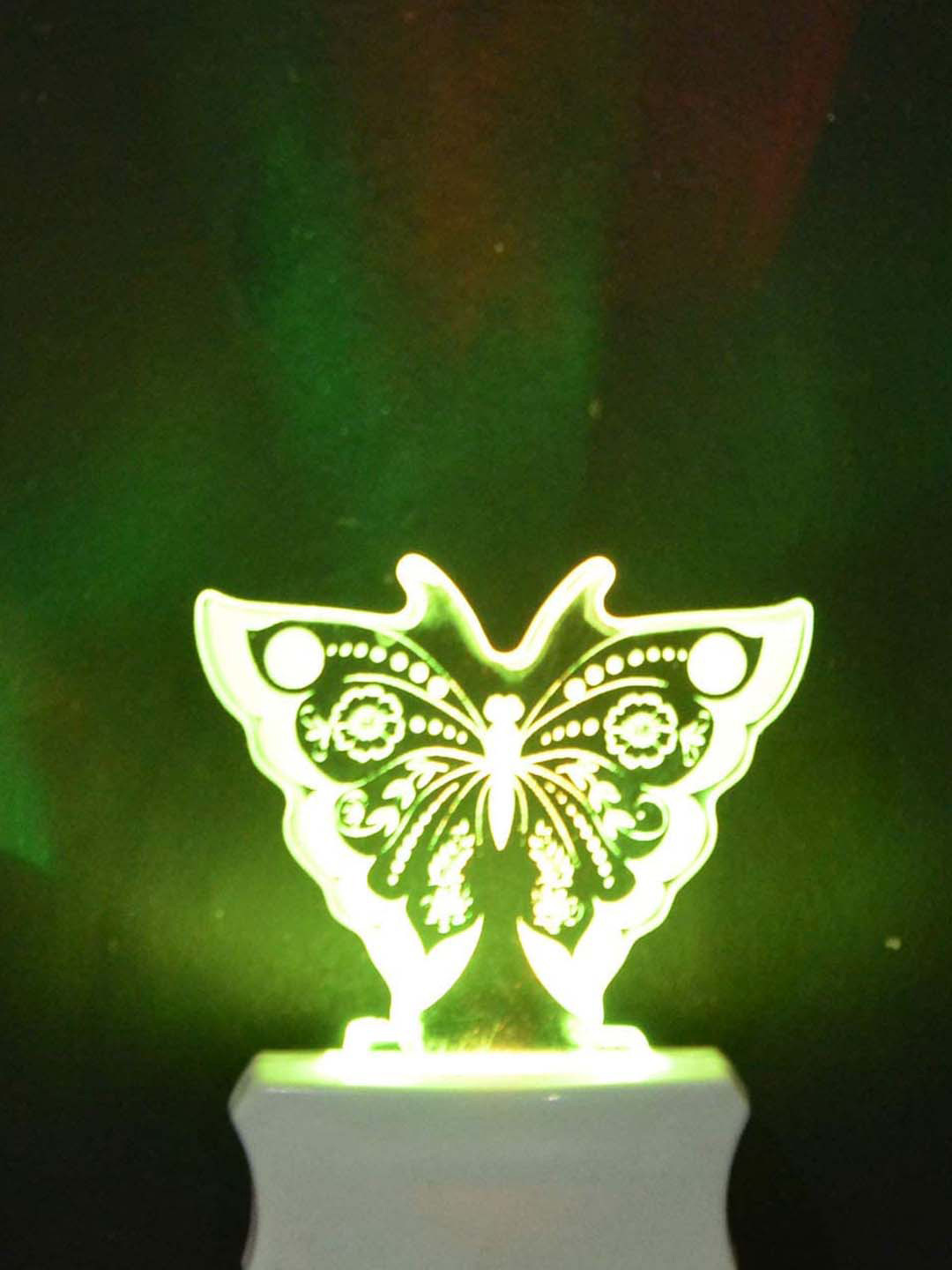 NMII Blue & Green Printed Acrylic 3D Illusion Plug Night Lamp