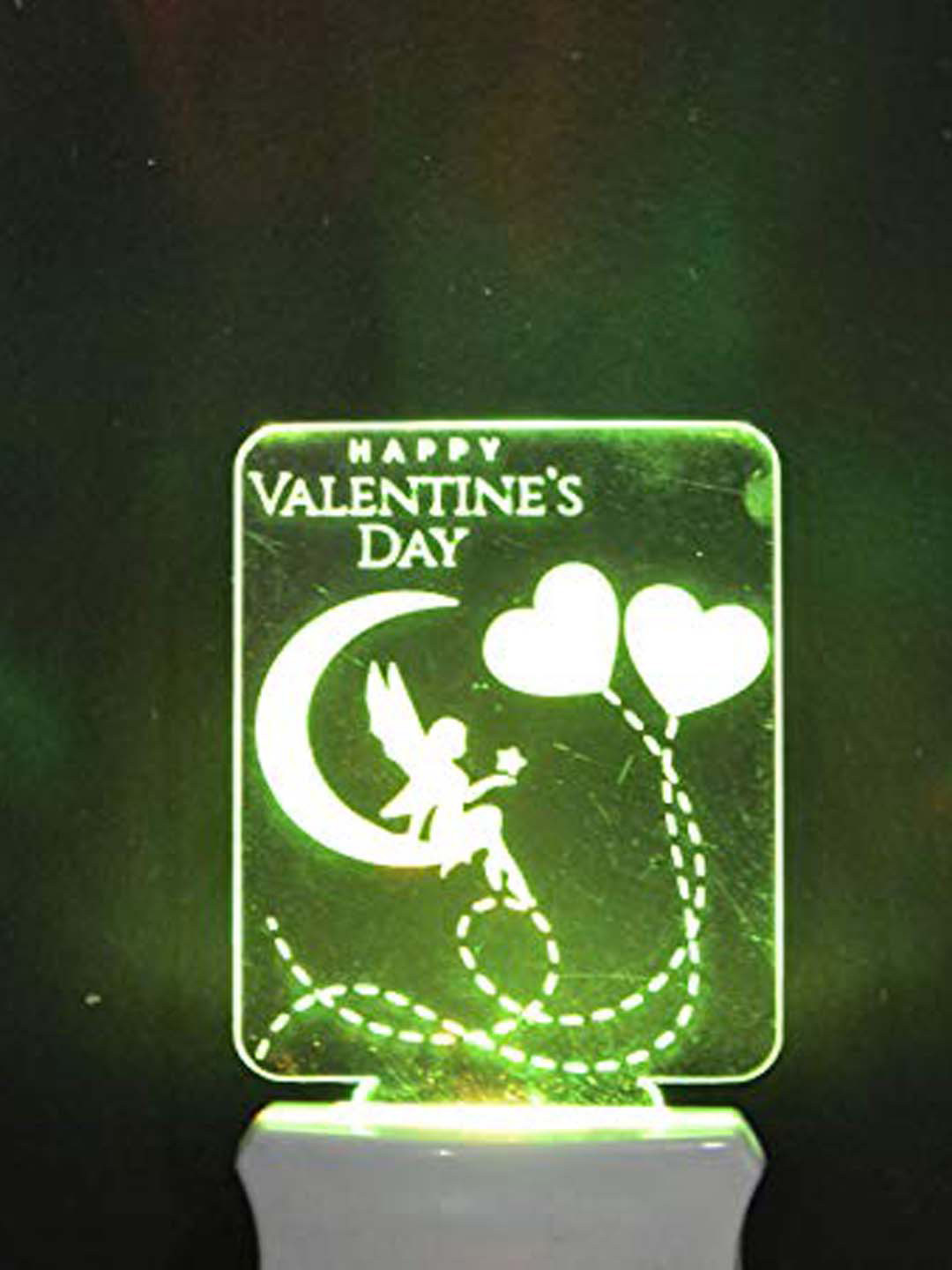 NMII White Valentine Wish 3D Illusion Night Table Lamp