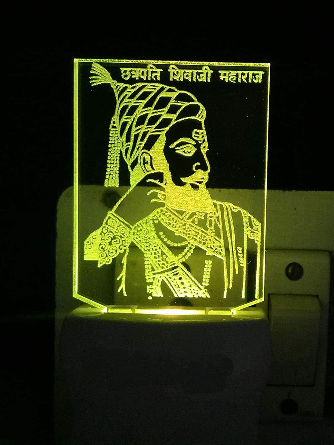 NMII Green & Red Shiva ji Acrylic Table Lamps