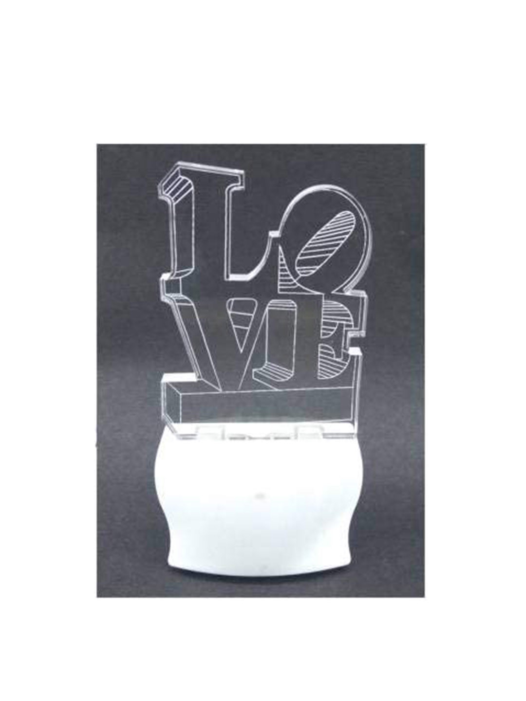 NMII White Printed Acrylic Table Lamps