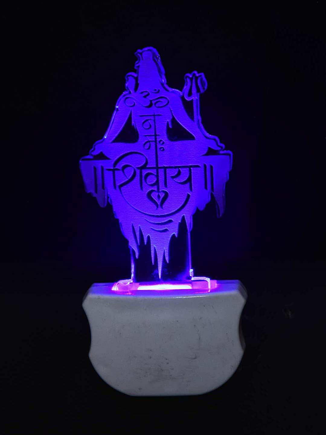 NMII Transparent 3D Illusion Lord Shivay Printed Night Lamp