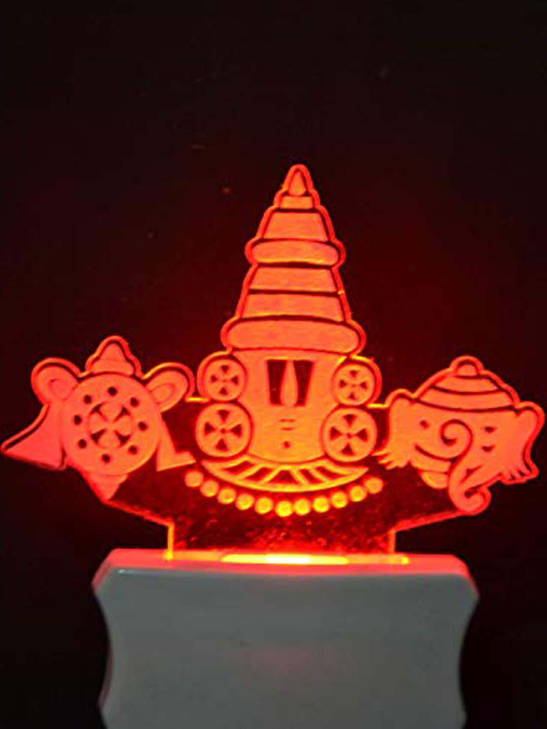 NMII White & Green Temple Printed 3D Illusion Night Lamp