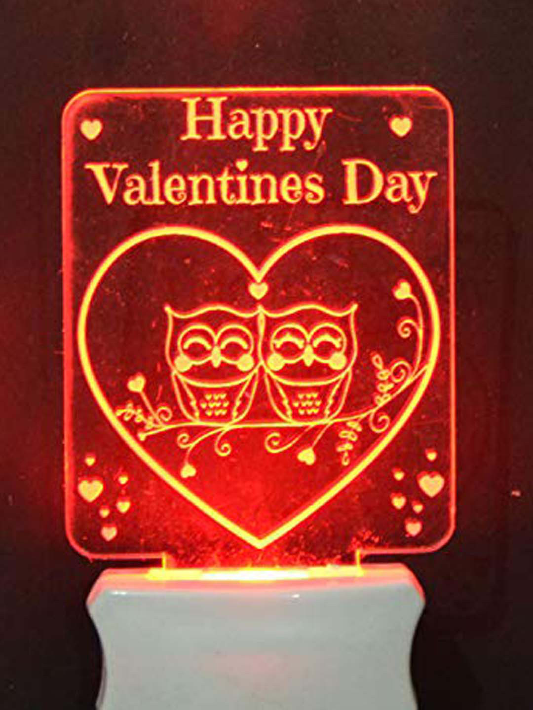 NMII Green & Red Valentine Wish 3D Illusion Acrylic Table Lamps