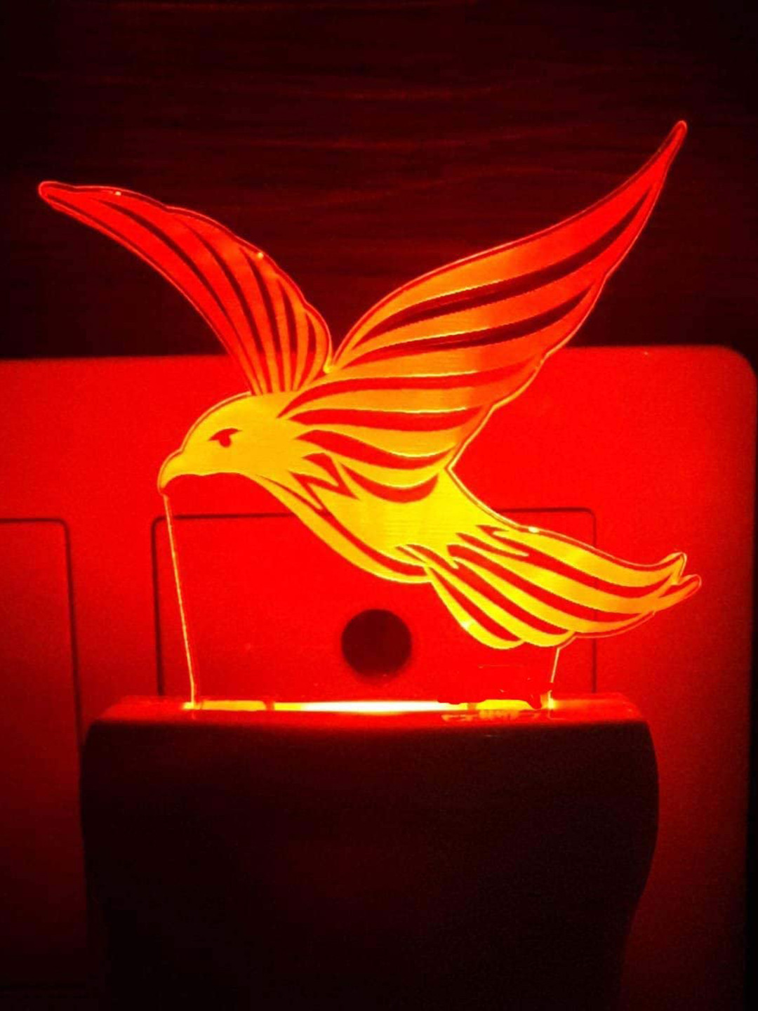 NMII Blue & Green Printed Acrylic 3D Illusion Plug Night Lamp