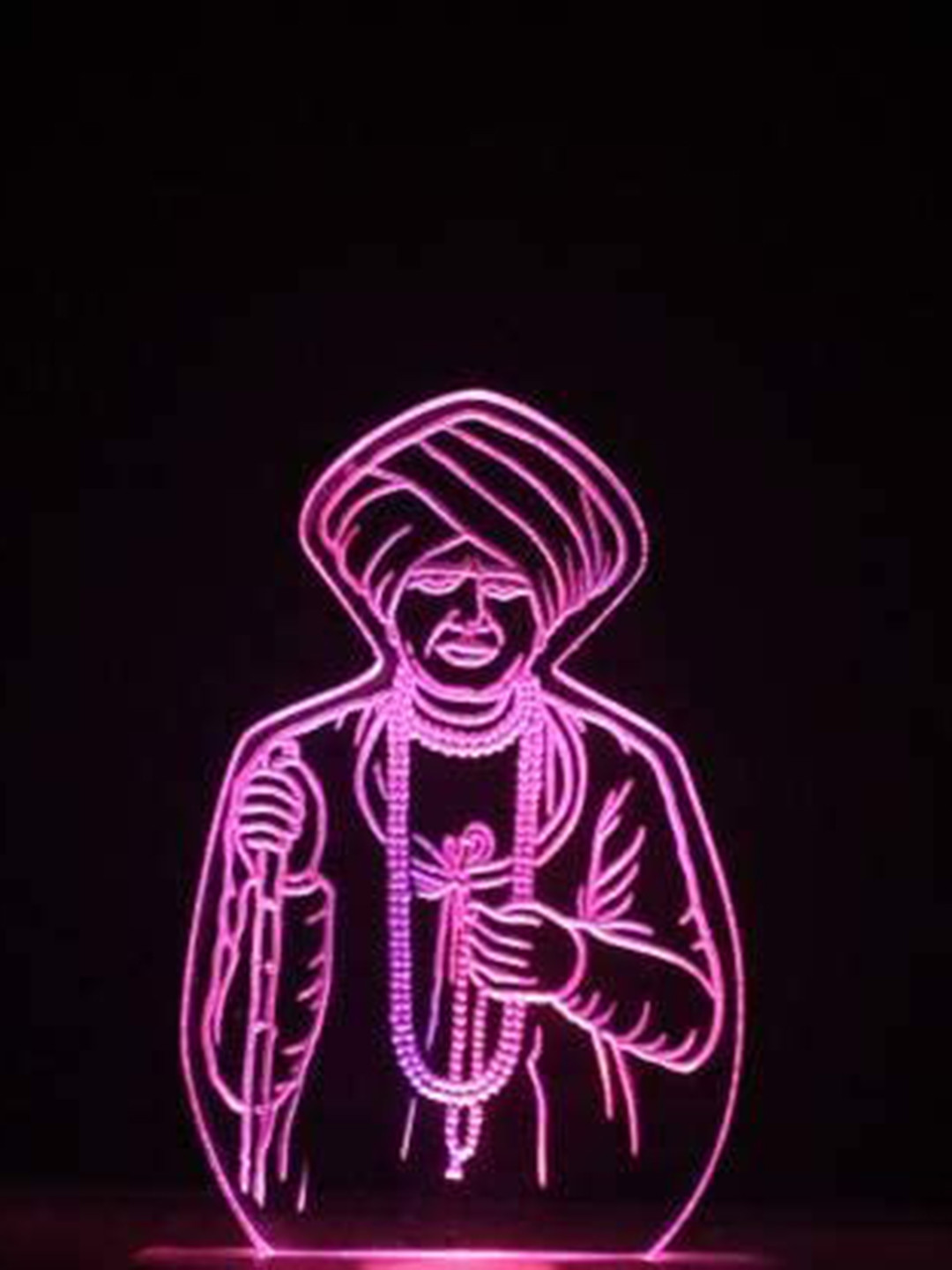 NMII Green & Blue Jalaram bapa 3D Illusion Acrylic Table Lamps