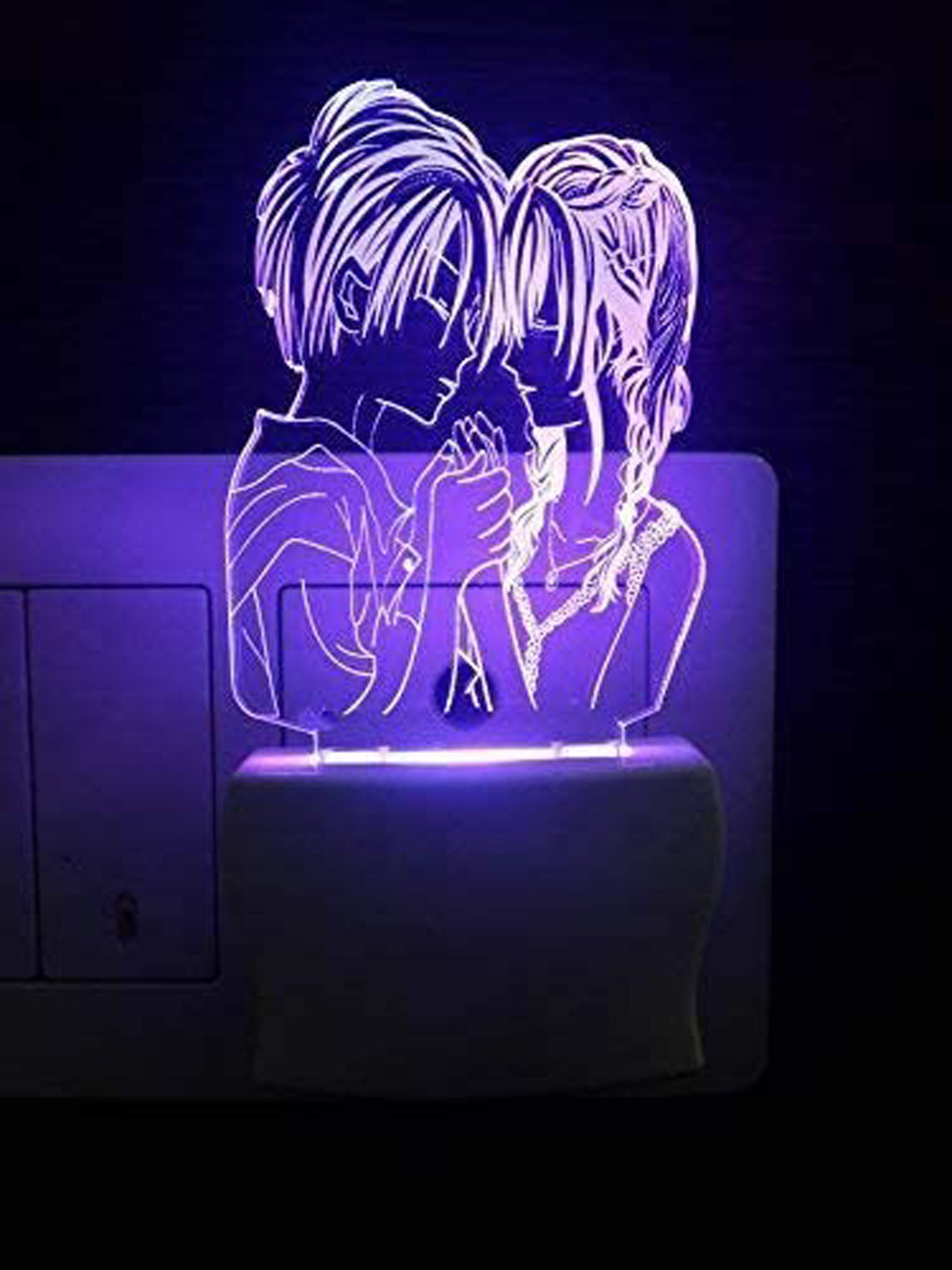 NMII Purple & Red Printed Acrylic Table Lamps