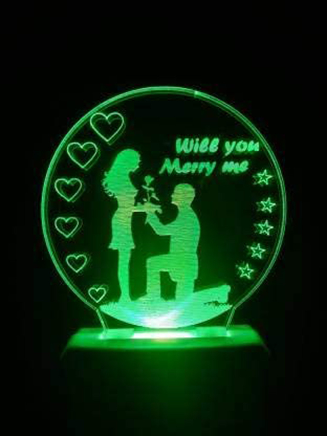 NMII Green & Blue 3D Illusion Night Table Lamp