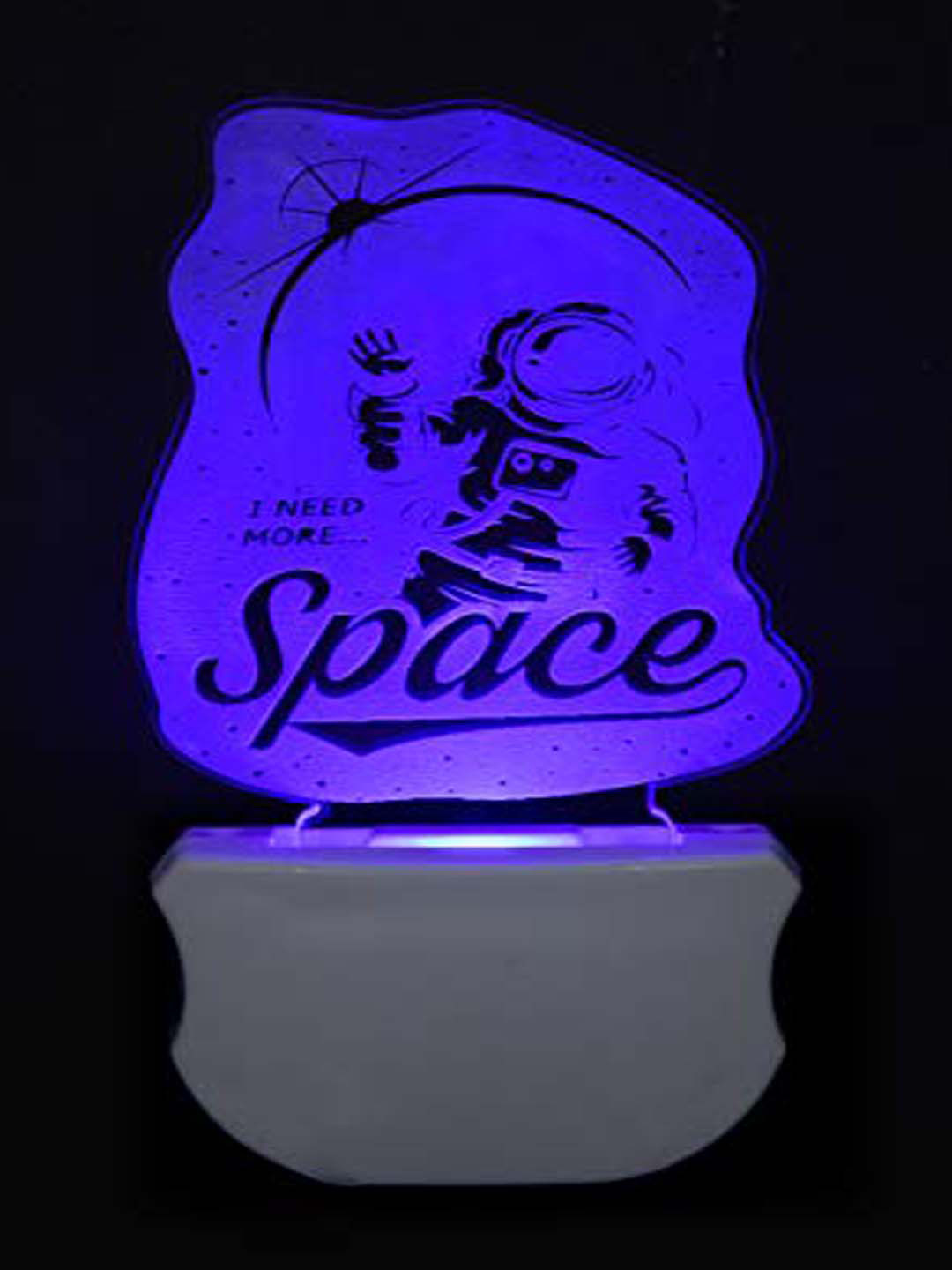 NMII White & Blue Space Printed 3D Illusion Night Lamp