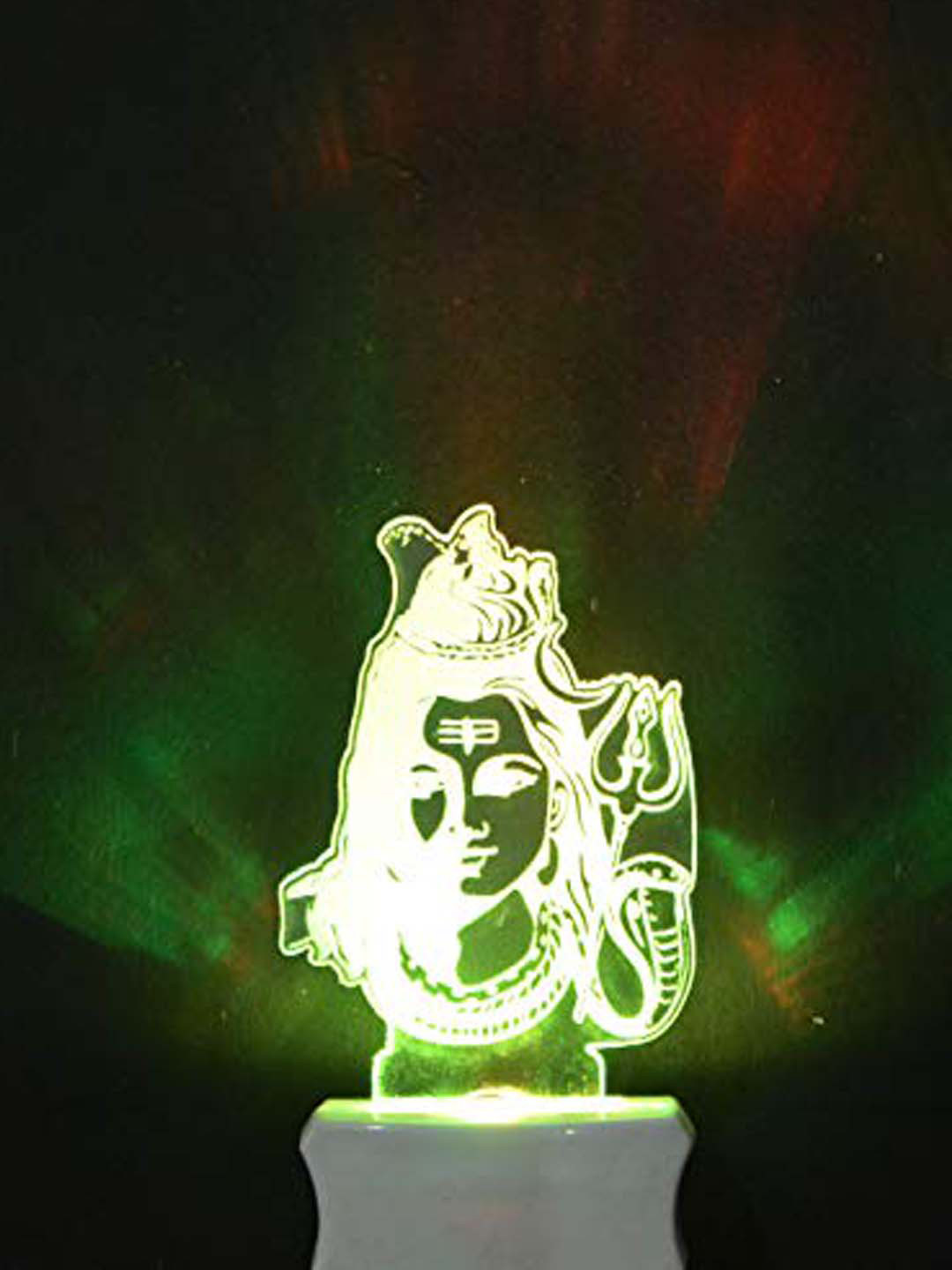 NMII White & Blue Printed Lord Shiv Acrylic 3D Illusion Plug Night Lamp