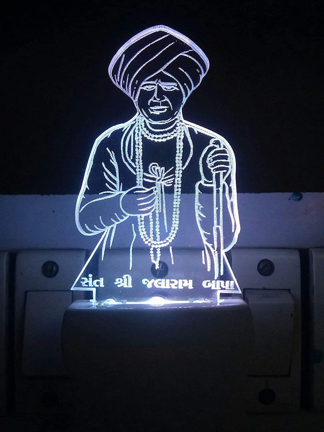 NMII  Blue & Green Santh baba 3D Illusion Acrylic Table Lamps