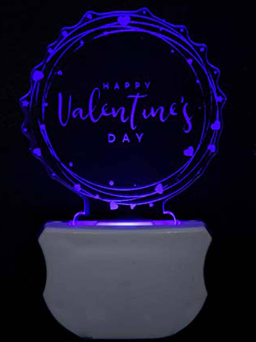 NMII Green & Blue Printed Valentine Wish Acrylic 3D Illusion Plug Night Lamp