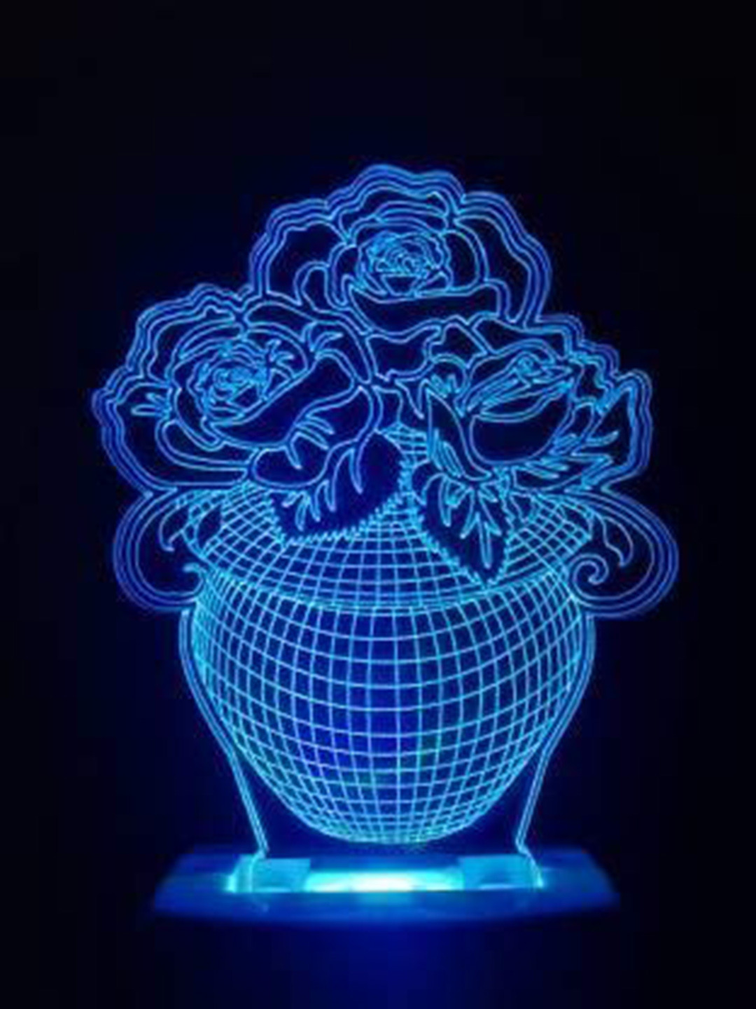 NMII Blue & Red Printed Acrylic Table Lamps