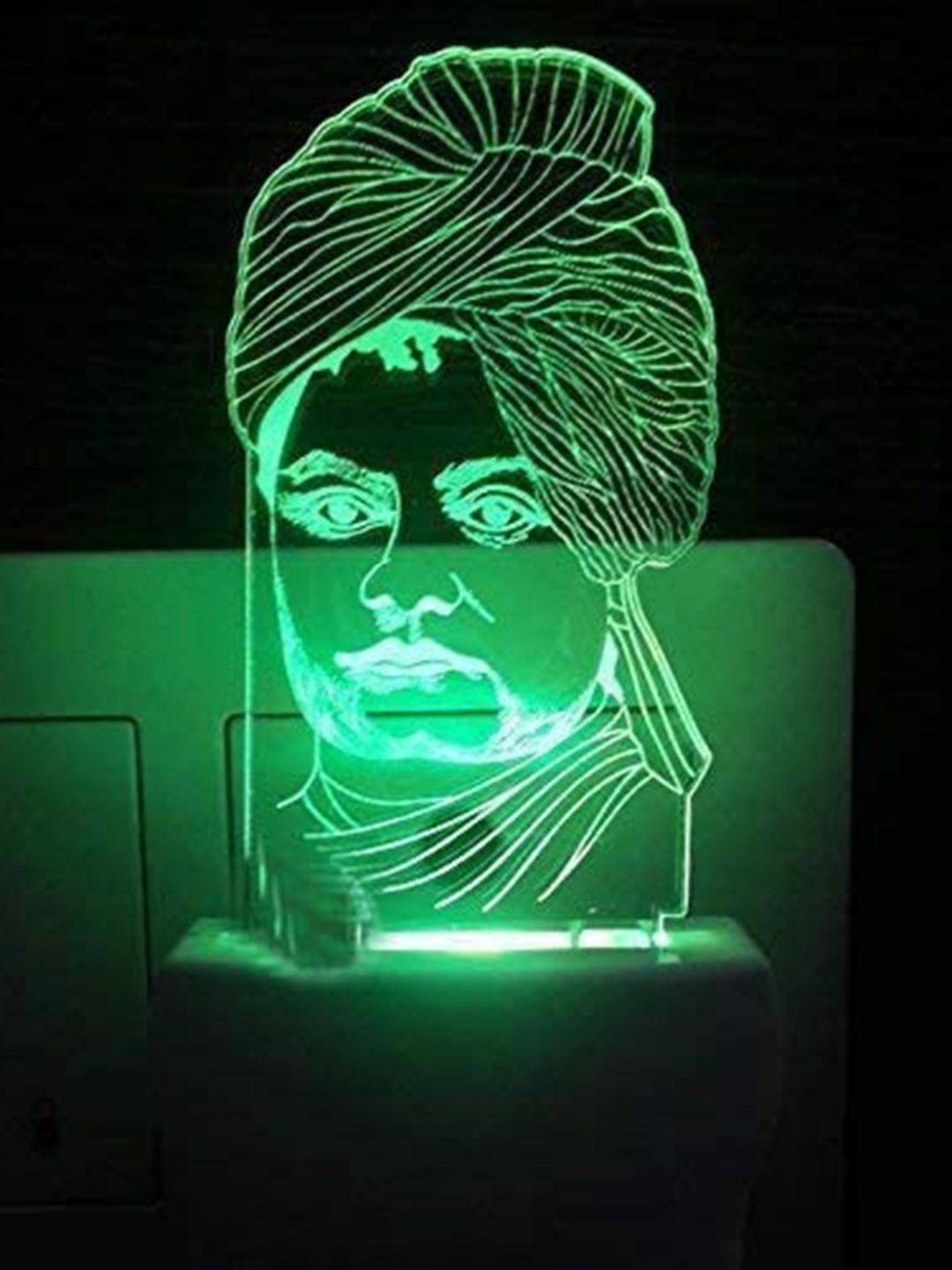 NMII Transparent 3D Illusion Swami Vivekananda Printed Night Lamp