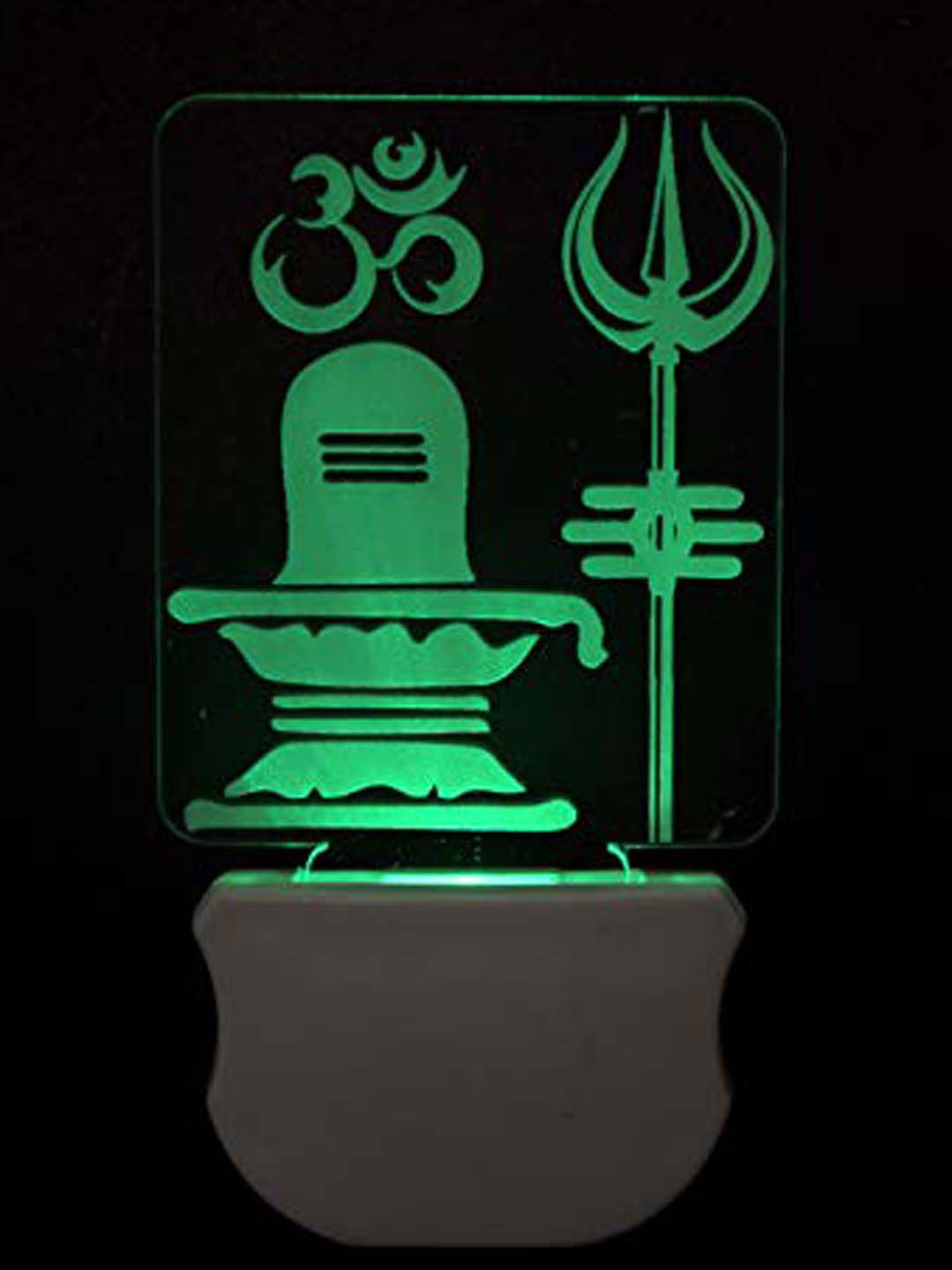 NMII Blue Lord Shivling Printed Abstract Shape Table Lamps