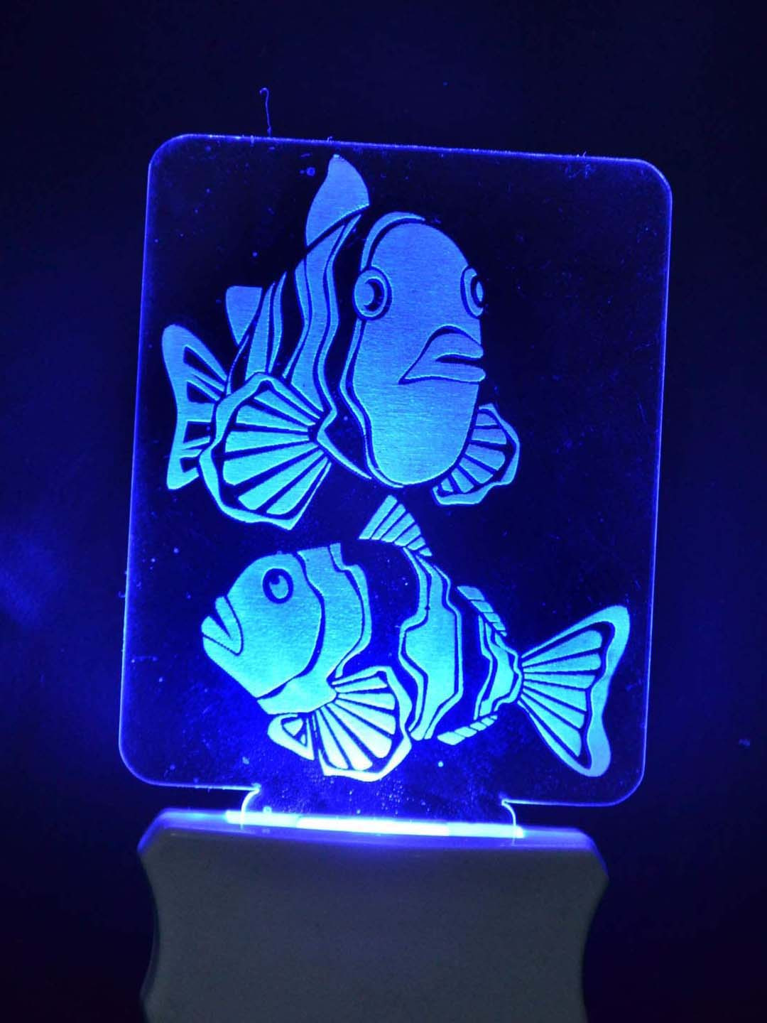 NMII Blue & Green Printed Acrylic Table Lamps