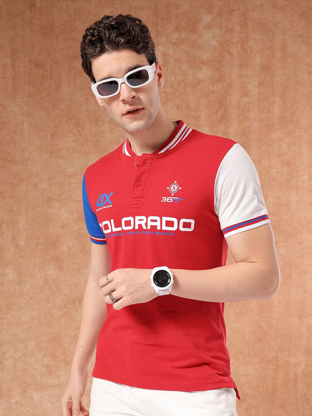 The Indian Garage Co Red Typography Printed T-shirt