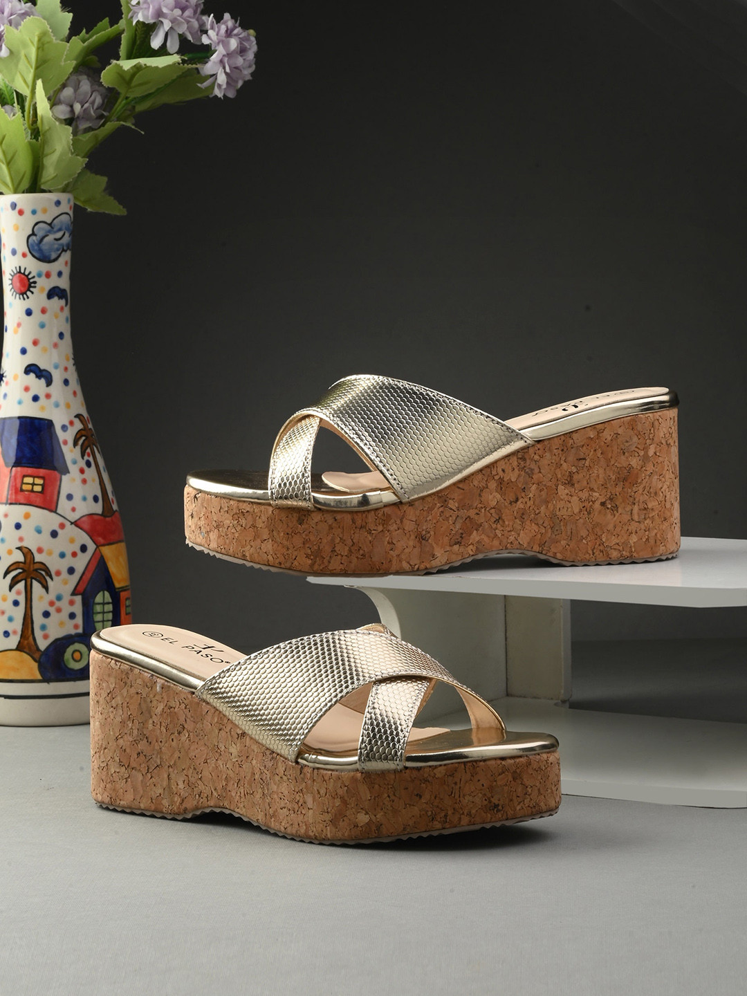 El Paso Open Toe Wedge Heels