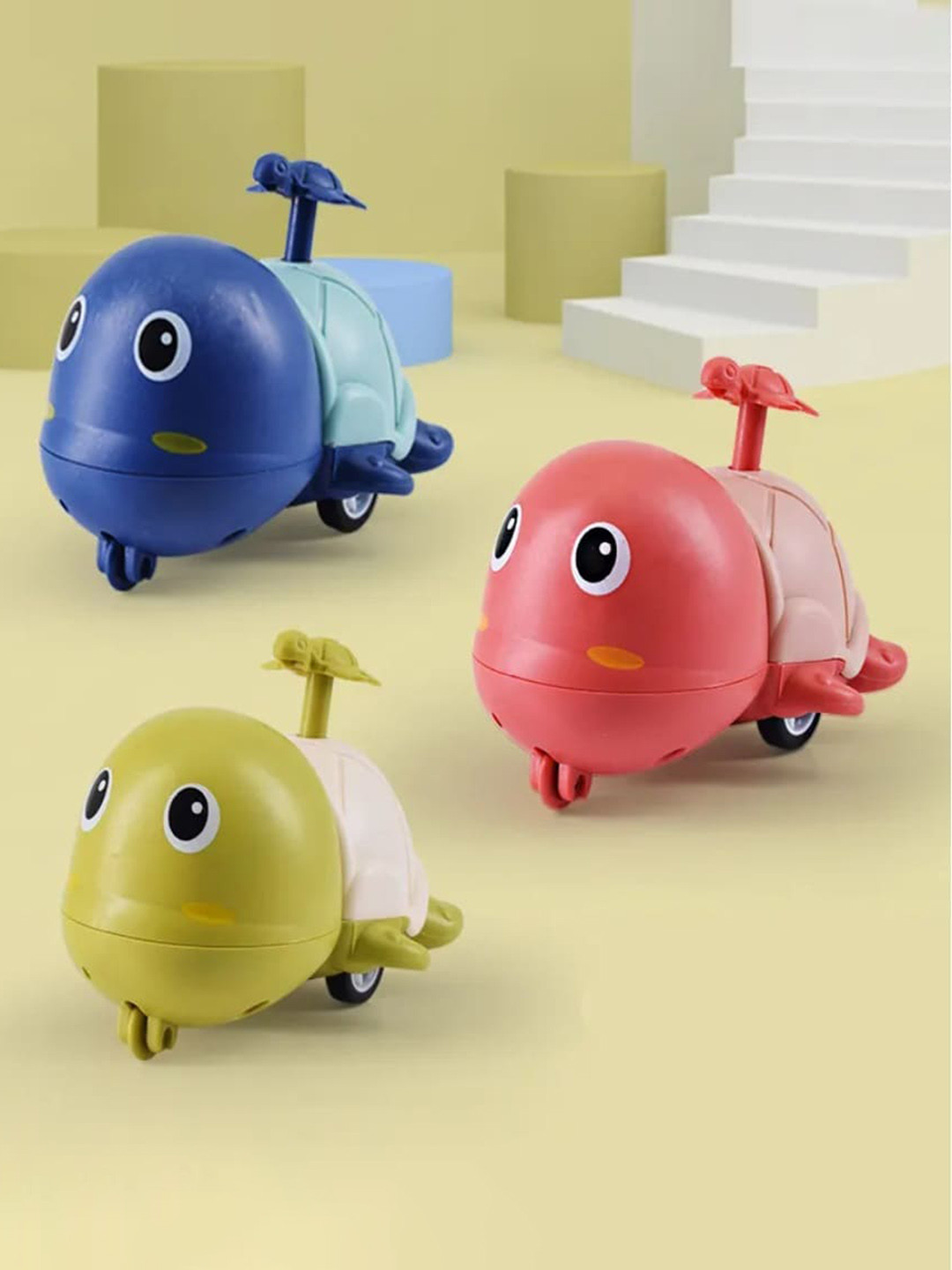 ADKD Kids 2 Pcs Press To Go Inertial Cute Crawling Turtle Toy