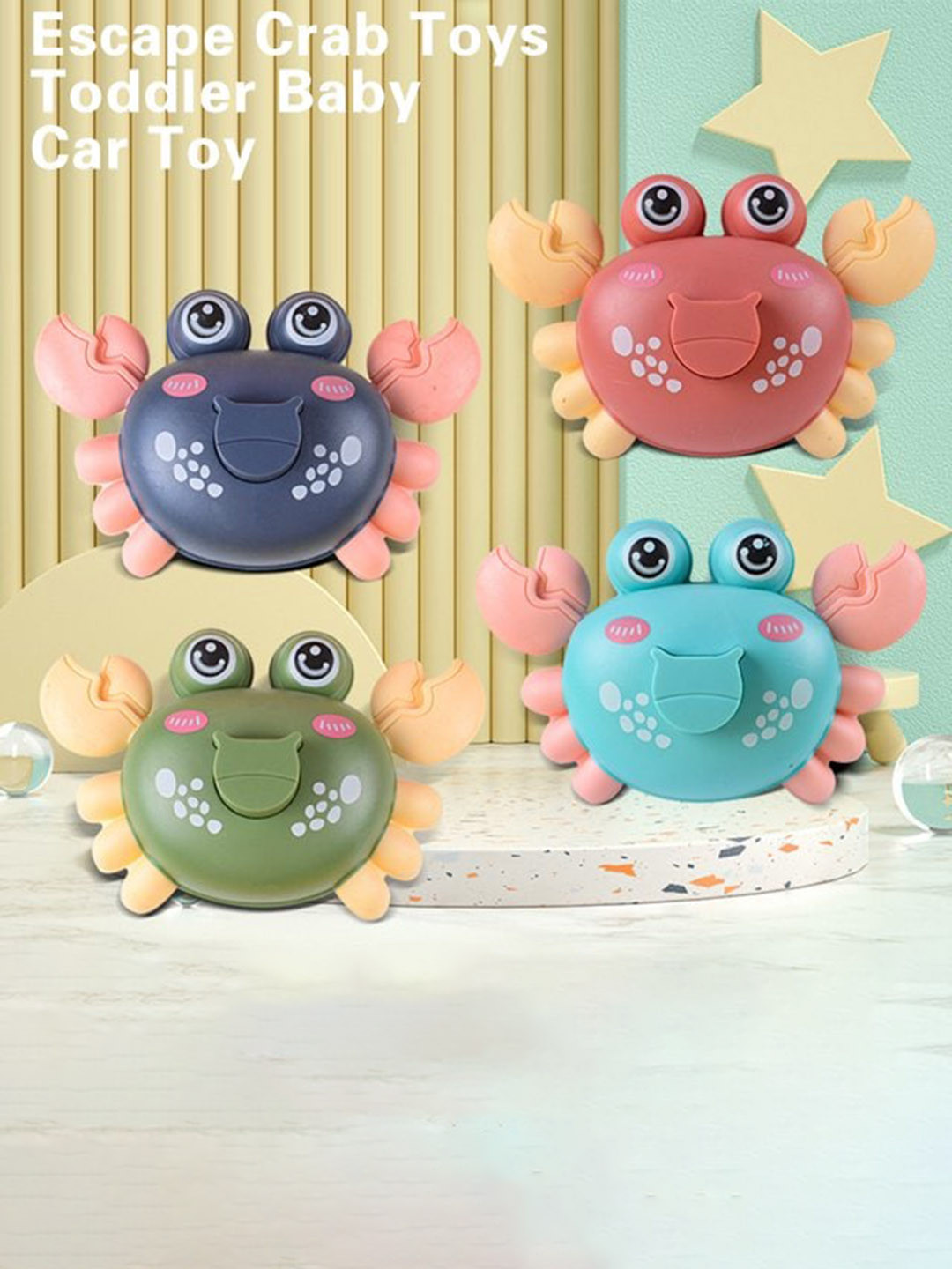 ADKD Kids Press to Go Inertial Cute Crawling Crab Toy