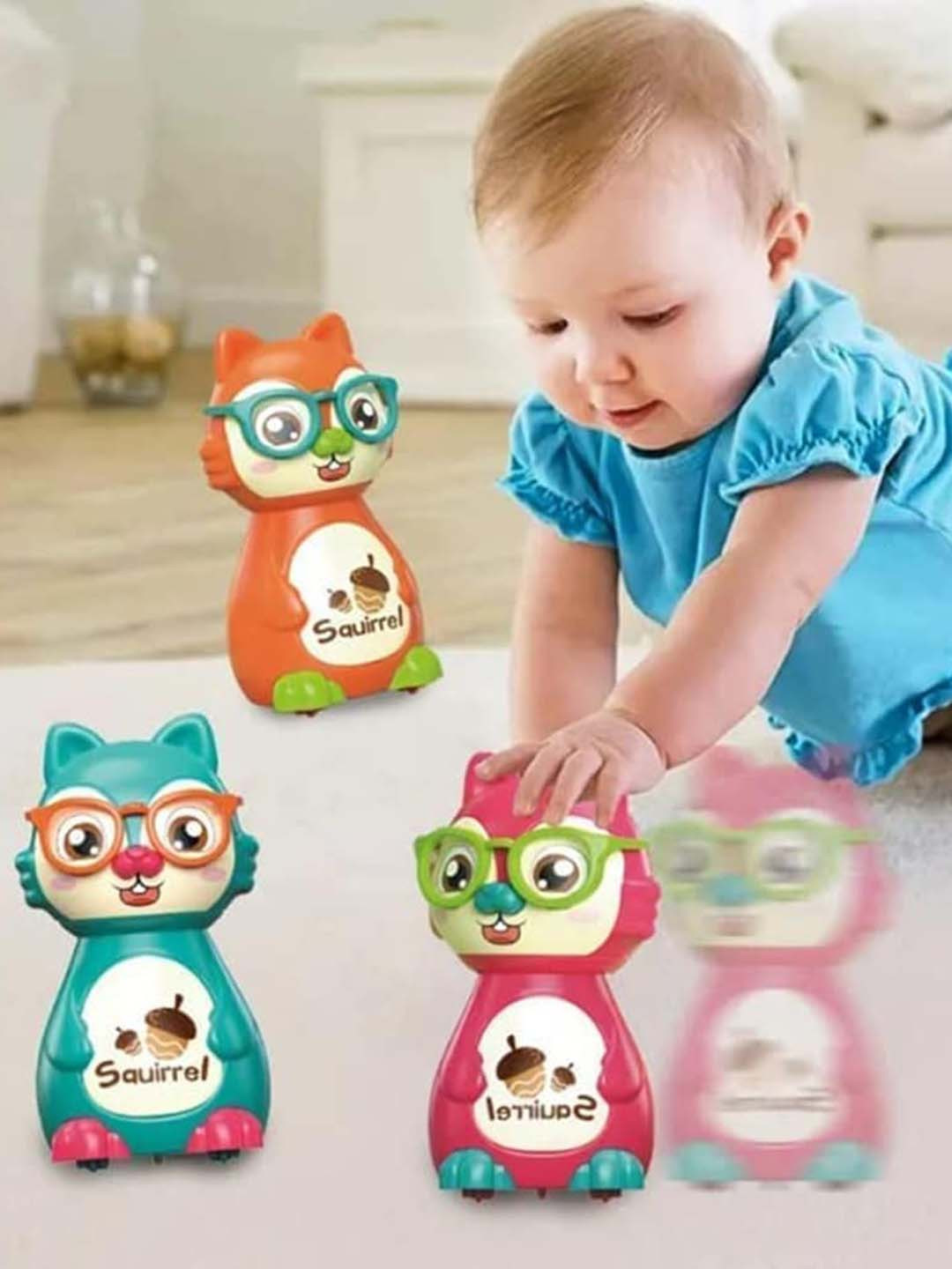 ADKD Kids Pack Of 2 Press To Go Inertial Cute Squirrel Toys