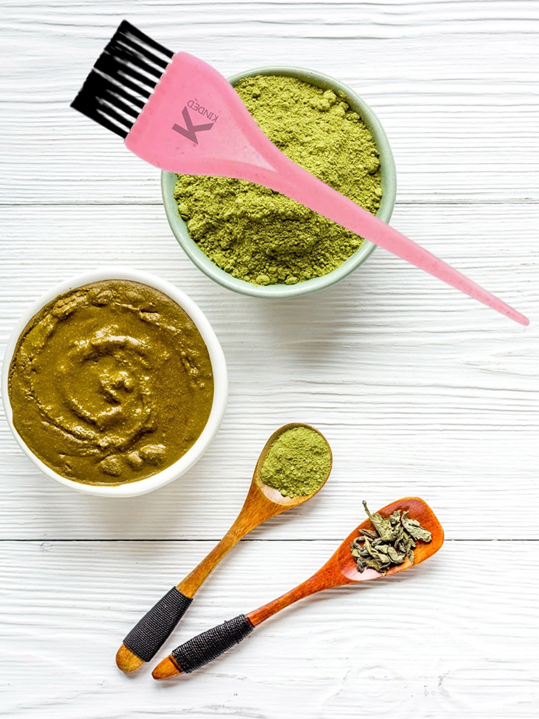 KINDED 2-Pcs Hair Colouring Mehndi Henna Bleach Hair Dye Brush - Black & Pink