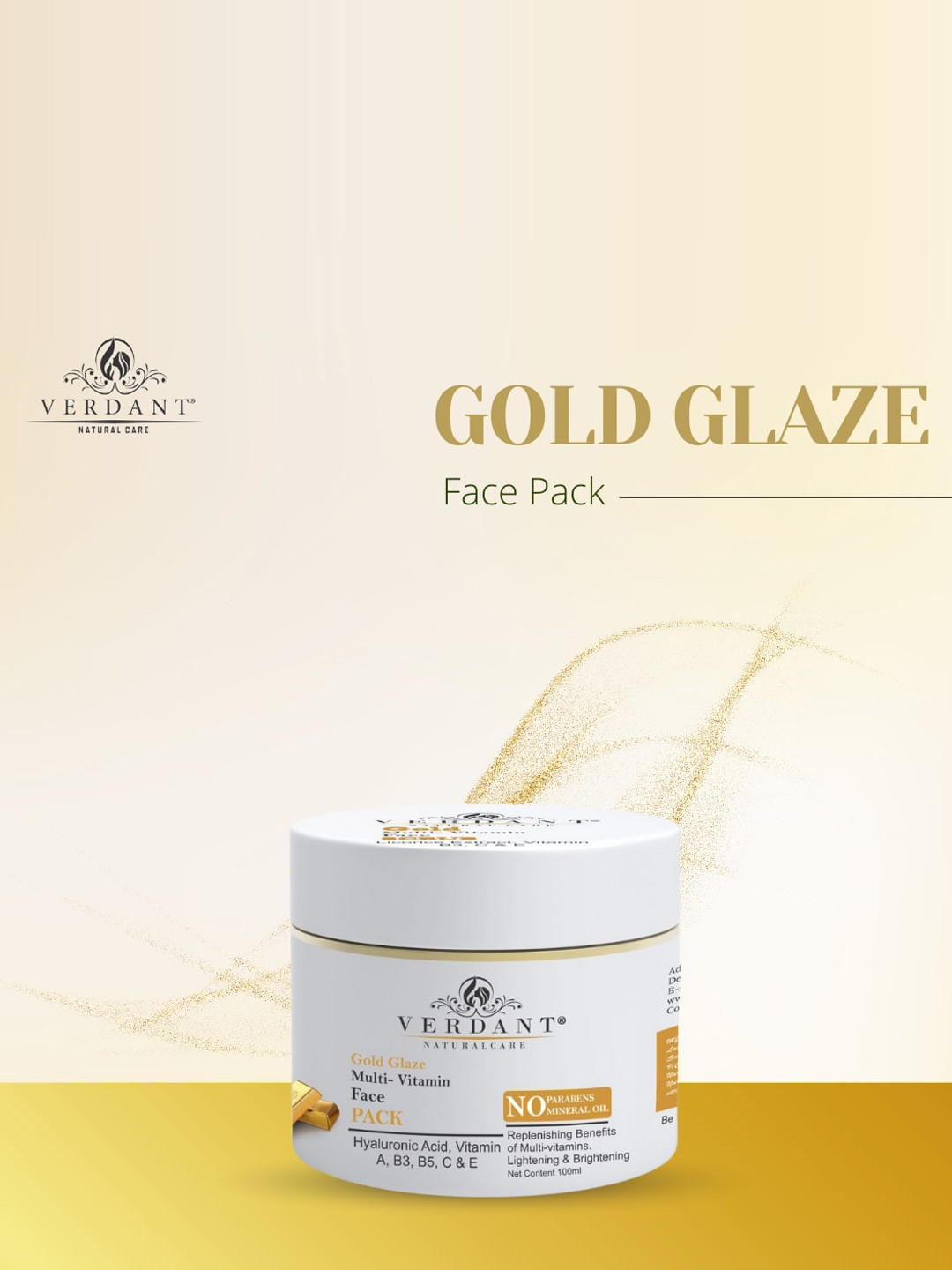 Verdant Natural Care Gold Glaze Multi-Vitamin Face Pack - 100ml