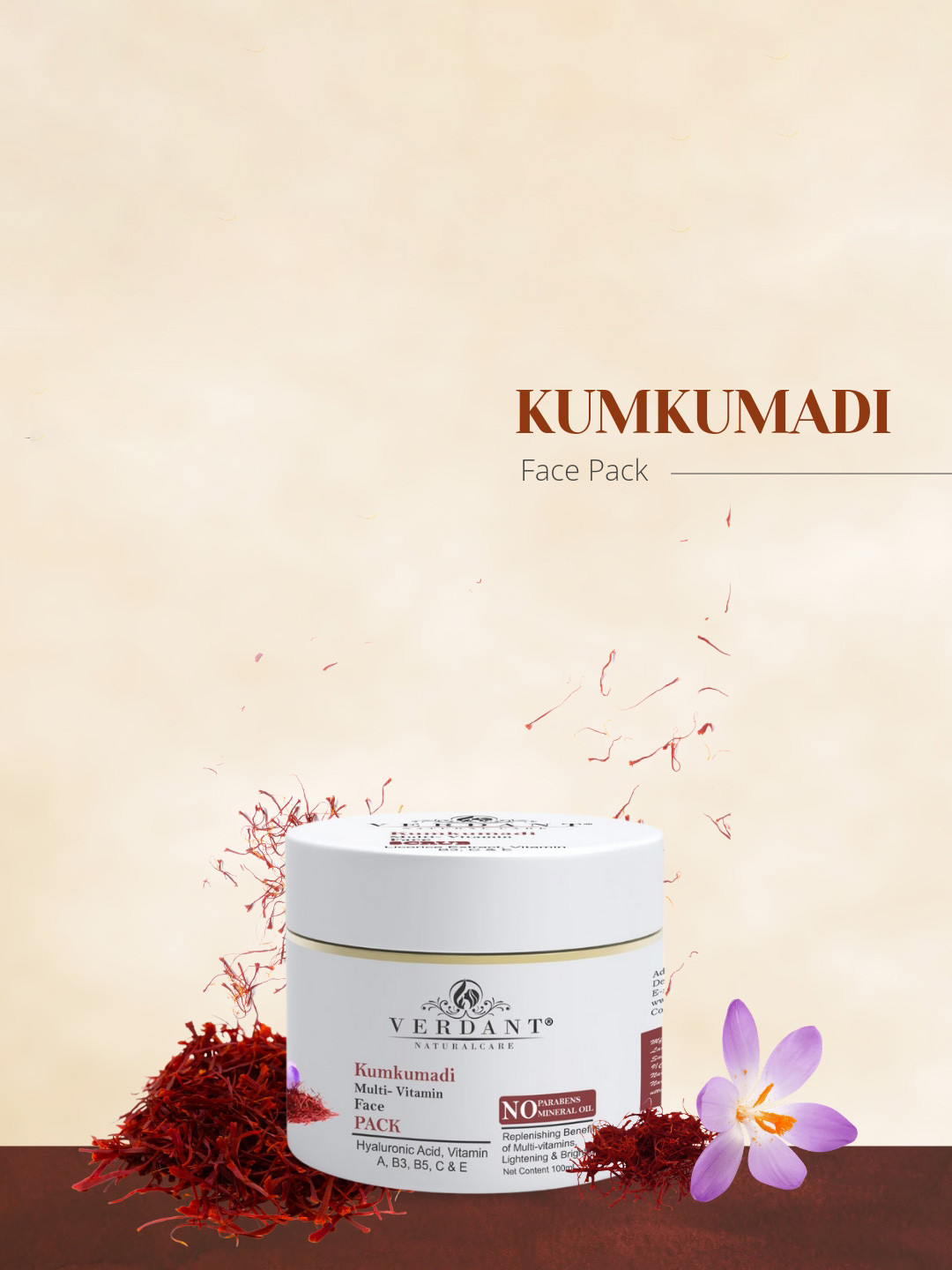 Verdant Natural Care Kumkumadi Multi-Vitamin Face Pack - 100ml