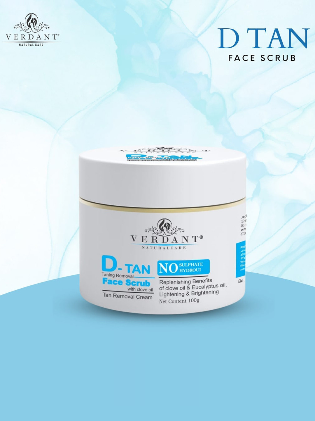 Verdant Natural Care De Tan Tan Removal Face Scrub - 100ml