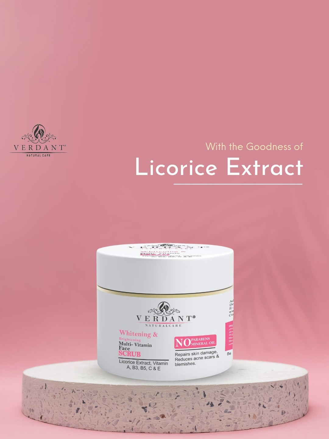 Verdant Natural Care Whitening & Brightening Multi-Vitamin Face Scrub - 100ml