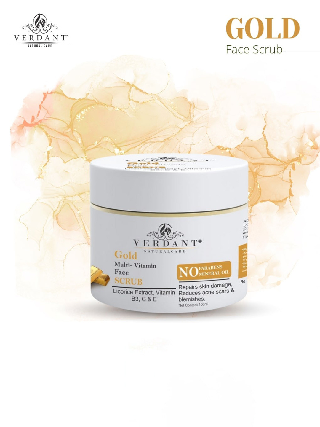 Verdant Natural Care Gold Multi-Vitamin Face Scrub - 100ml