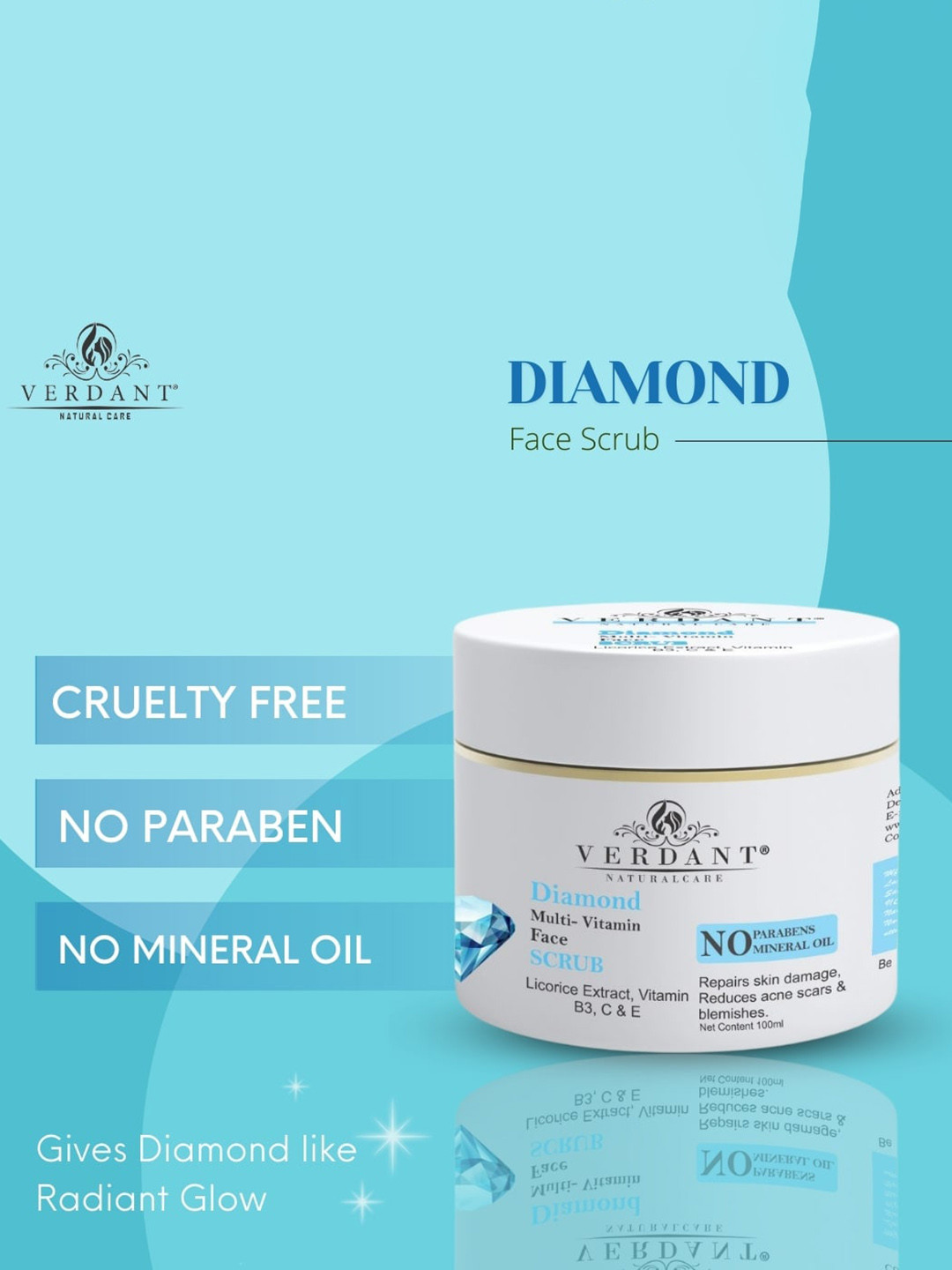 Verdant Natural Care Diamond Multi-Vitamin Face Scrub - 100ml