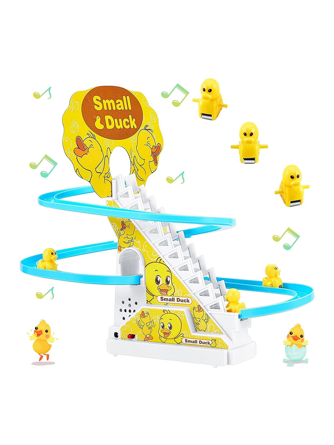 ADKD Kids Musical Duck Track Slide & Climb Stairs Toys With 3 Duck