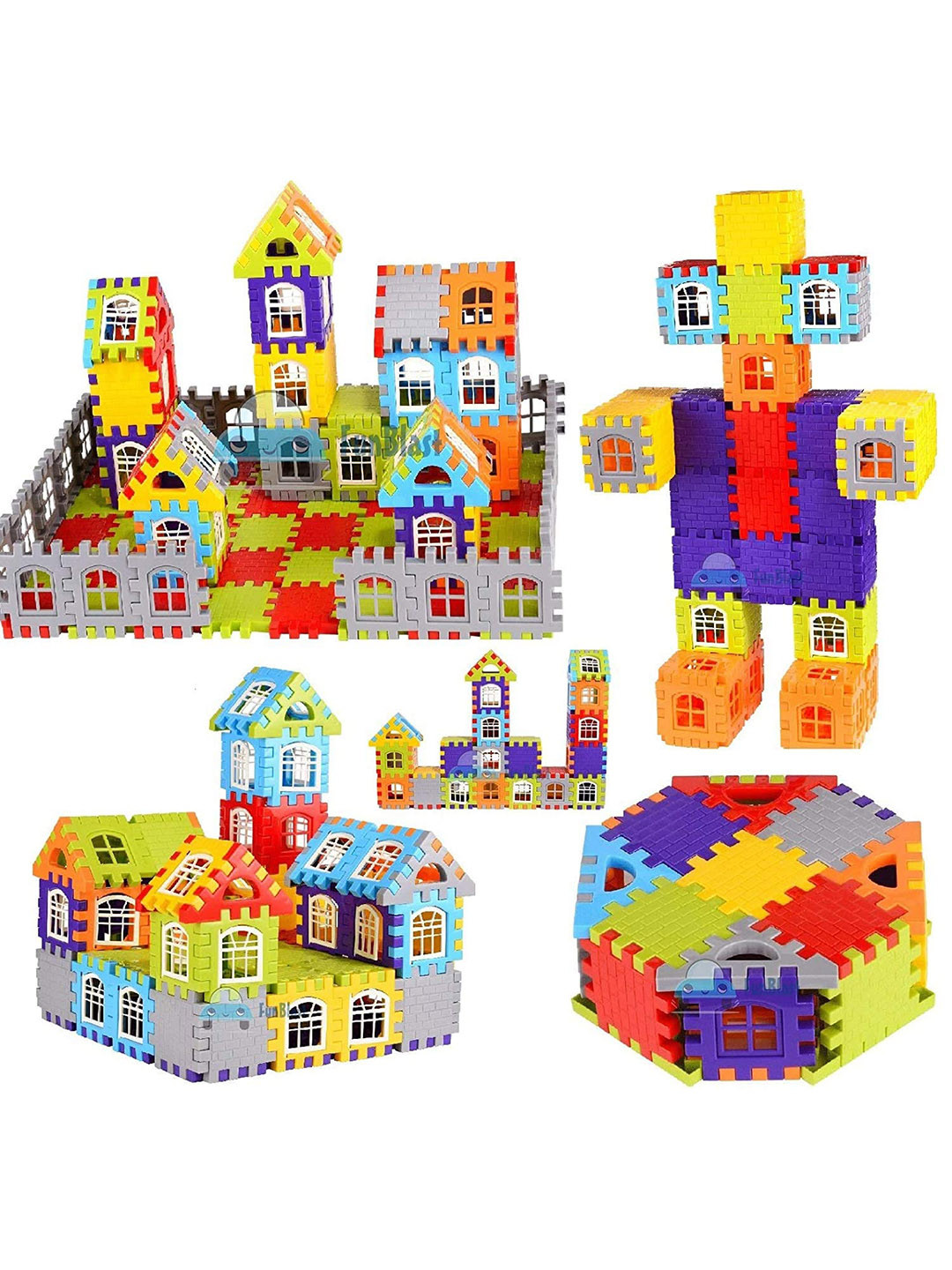 ADKD Kids BPA Free Happy Home Building Construction Blocks