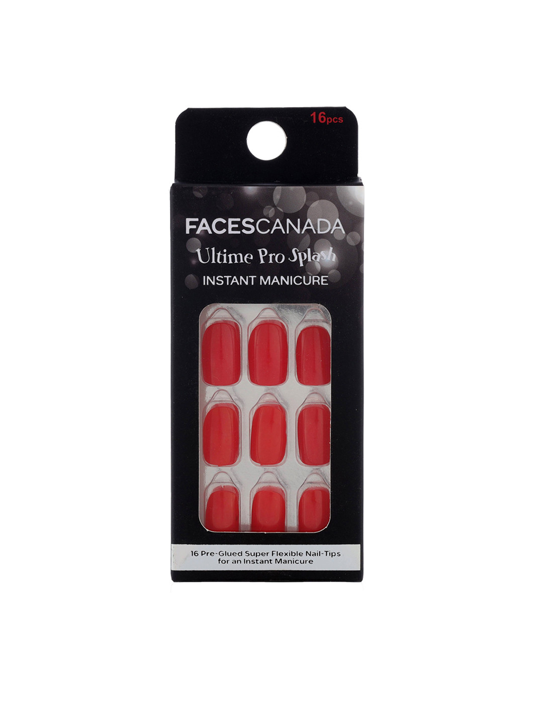 FACES CANADA 16-Pcs Ultime Pro Splash Instant Manicure Press On Nail Extensions - Paprika