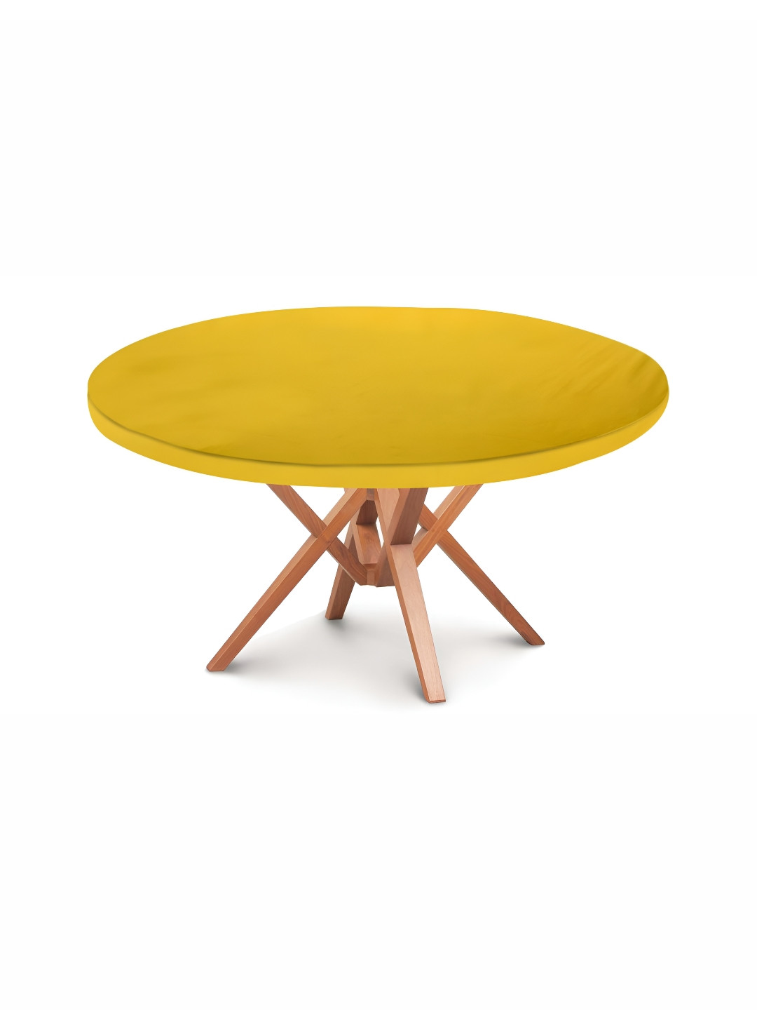 Stylista Yellow Waterproof Elastic Round 4 Seater Table Cover