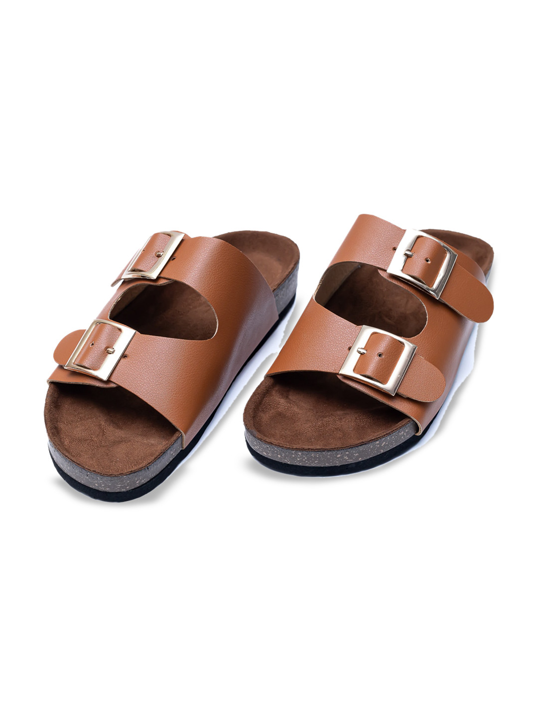 Dapper Feet-Fancy Nancy Open Toe Flats with Buckles