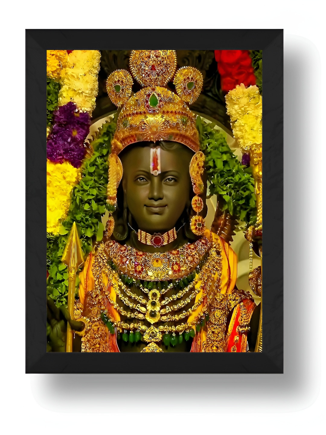 SAF Ram Lalla ayodhya idol Synthetic Wood Wall Rectangle Paintings Wall Art - 14x11In