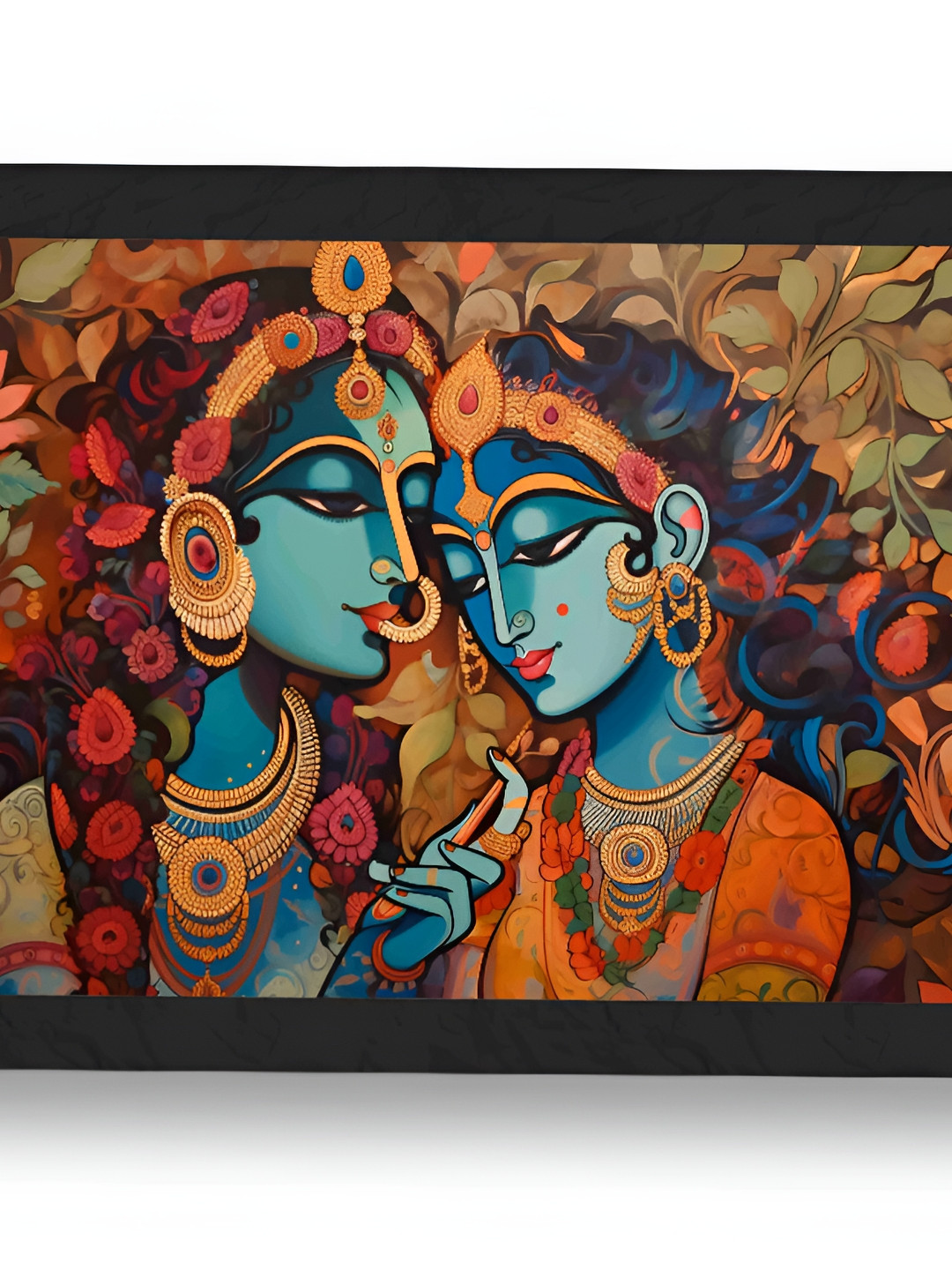 SAF Blue & Orange Religious Radha krishna Wall Paintings