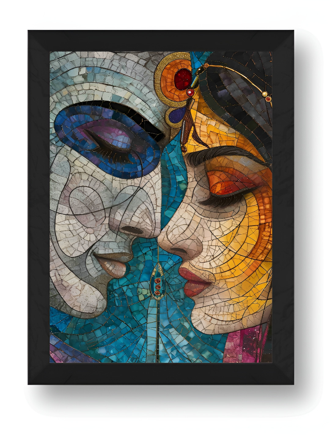 SAF Blue & Yellow Religious Sita Ram Wall Paintings