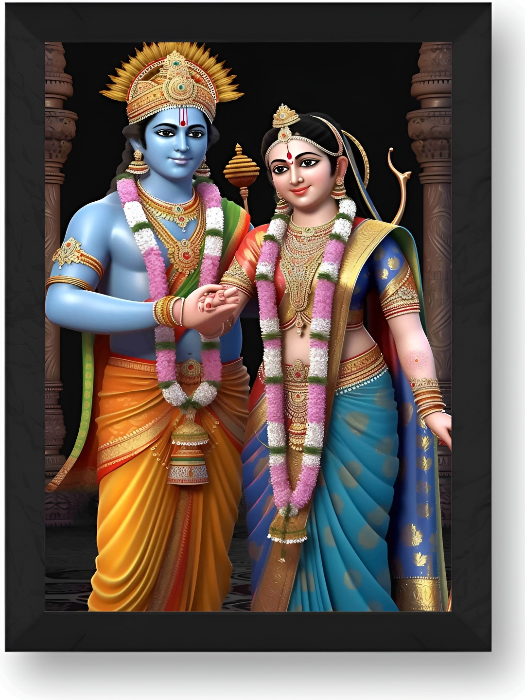 SAF Blue & Yellow Religious Ram Sita Wall Paintings