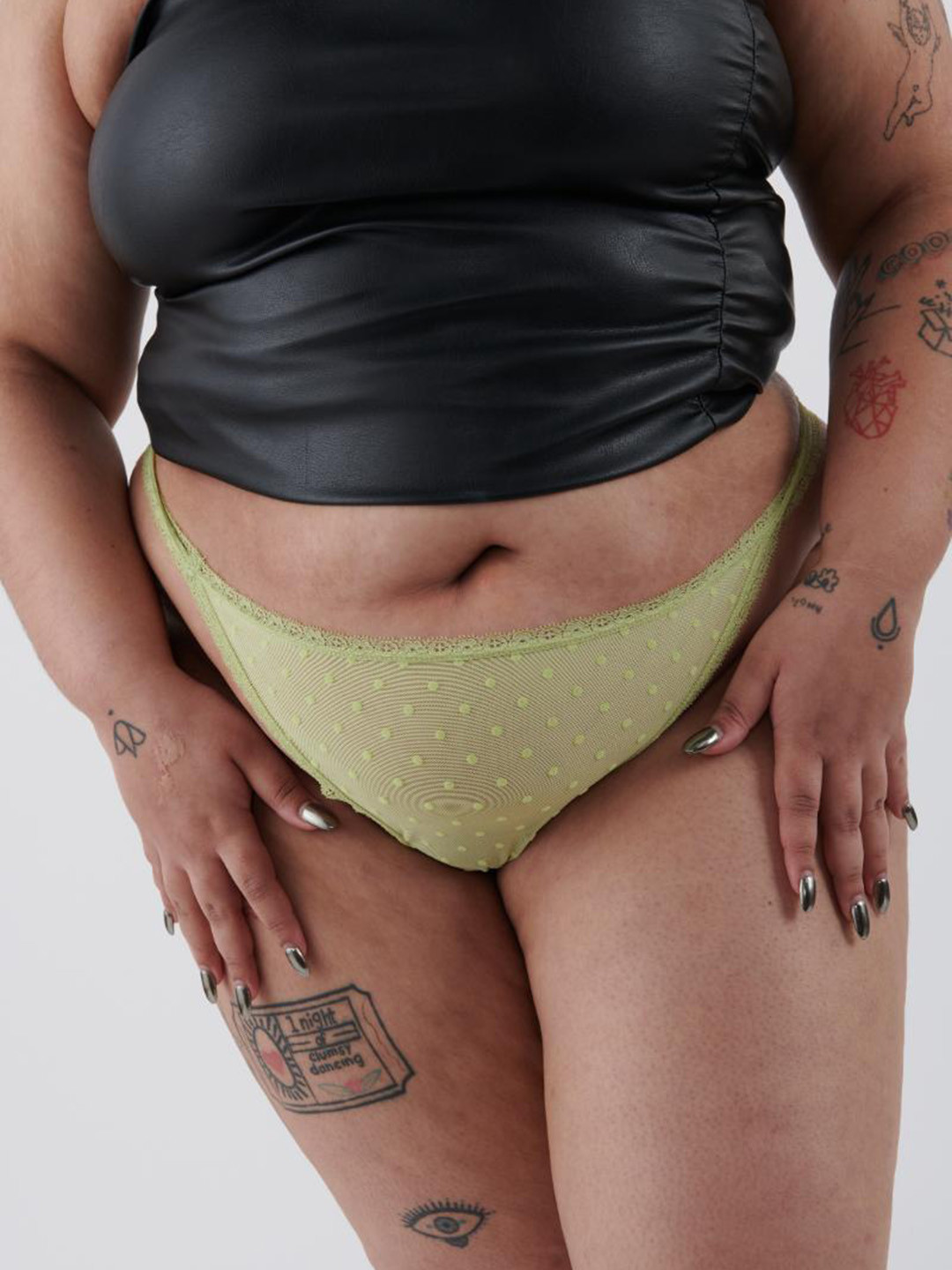 Big Little Lemons Plus Size Self-Designed Mid-Rise Lace Bikini Briefs