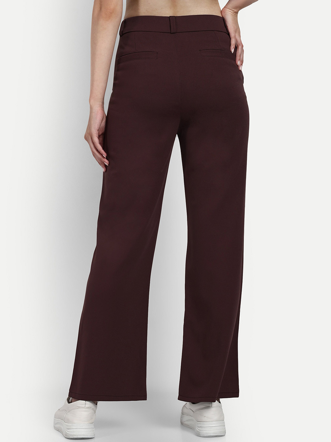Next One Women Smart Loose Fit High-Rise Easy Wash Trousers